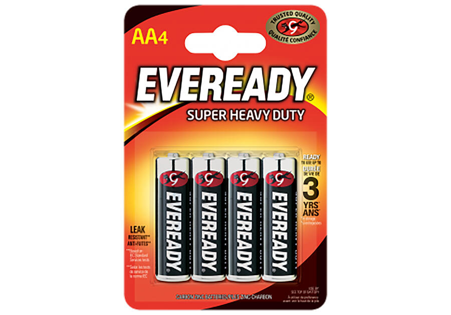Zdjęcie: Bateria Eveready Super Heavy Duty cynkowa AA R6 blister 4 szt. ENERGIZER